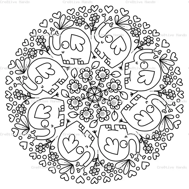 Elephant and flowers — Preview